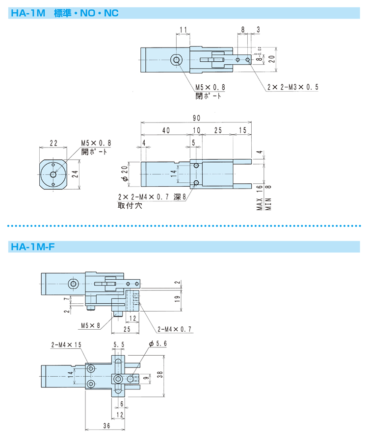 型番 ハンド 平行ハンド HAシリーズ 近藤製作所 MISUMI(ミスミ)