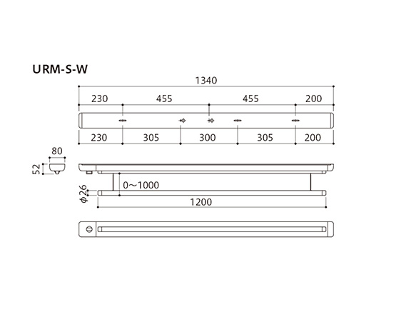 室内用ホスクリーン 昇降式操作棒タイプ URM型 (URM-L-W)