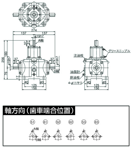 マキシンコー ストレートベベルギヤFB45速比2軸配置12 ( FB45-2-12