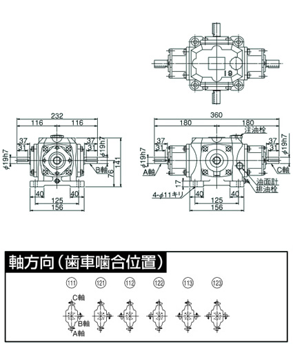 マキシンコー ストレートベベルギヤFB45速比2軸配置12 ( FB45-2-12