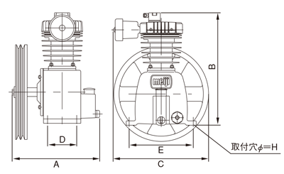 圧縮機本体 一段圧縮機GHO-1C | 明治機械製作所 | MISUMI(ミスミ)