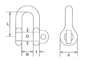 ステンレス JIS型シャックル 外形図1