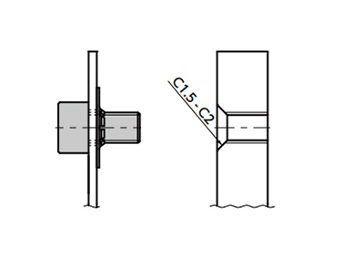 フレーム側のめねじの面取りはC1.5-C2とする