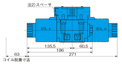 SSシリーズ（配線方式：集中端子箱形） ウエット形ソレノイドバルブ DCソレノイドおよび整流器付:SS-G03-C**-R-D*/E*-J22外形図