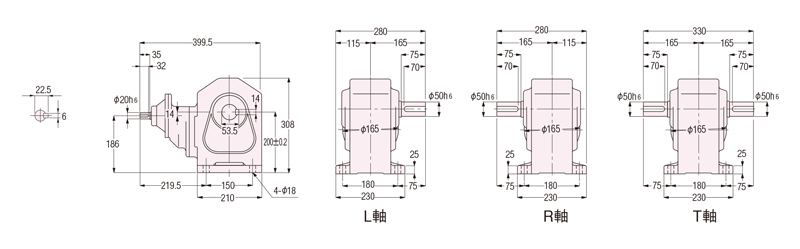 ニッセイ ギアモータ 直交軸 H2L32T240-MM04TNNTB2 脚取付 0.4kW 三相