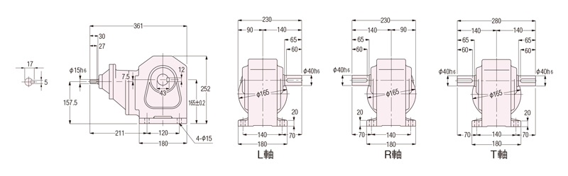 H2L-28L-25-040 減速機 ニッセイ 両軸型 H2 直交軸 0.4kW :049-110339