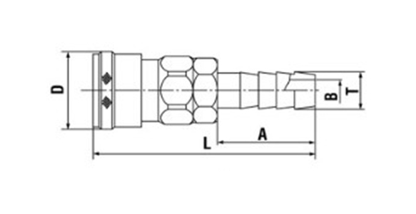 ハイカプラ大口径 ステンレス NBR ソケット SH型（ホース取付用） (800SH-SUS-NBR)