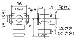 オンダ WL5-1313-S 座付水栓エルボ 黄銅製 20個売