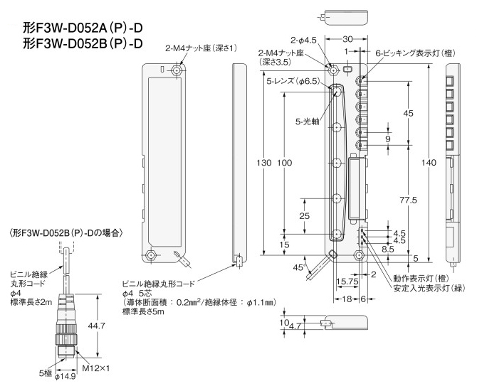 F3W-D052A 5M | ピッキングセンサ F3W | オムロン | MISUMI-VONA【ミスミ】