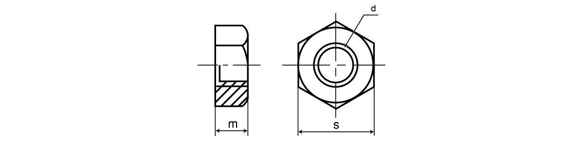 Hex Nut Type 1 Left-hand Thread/Fine:Related Image