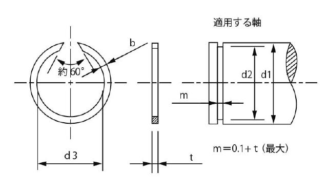 同心止め輪（軸用） 羽島板バネ製作所製 | ＳＵＮＣＯ | MISUMI-VONA 