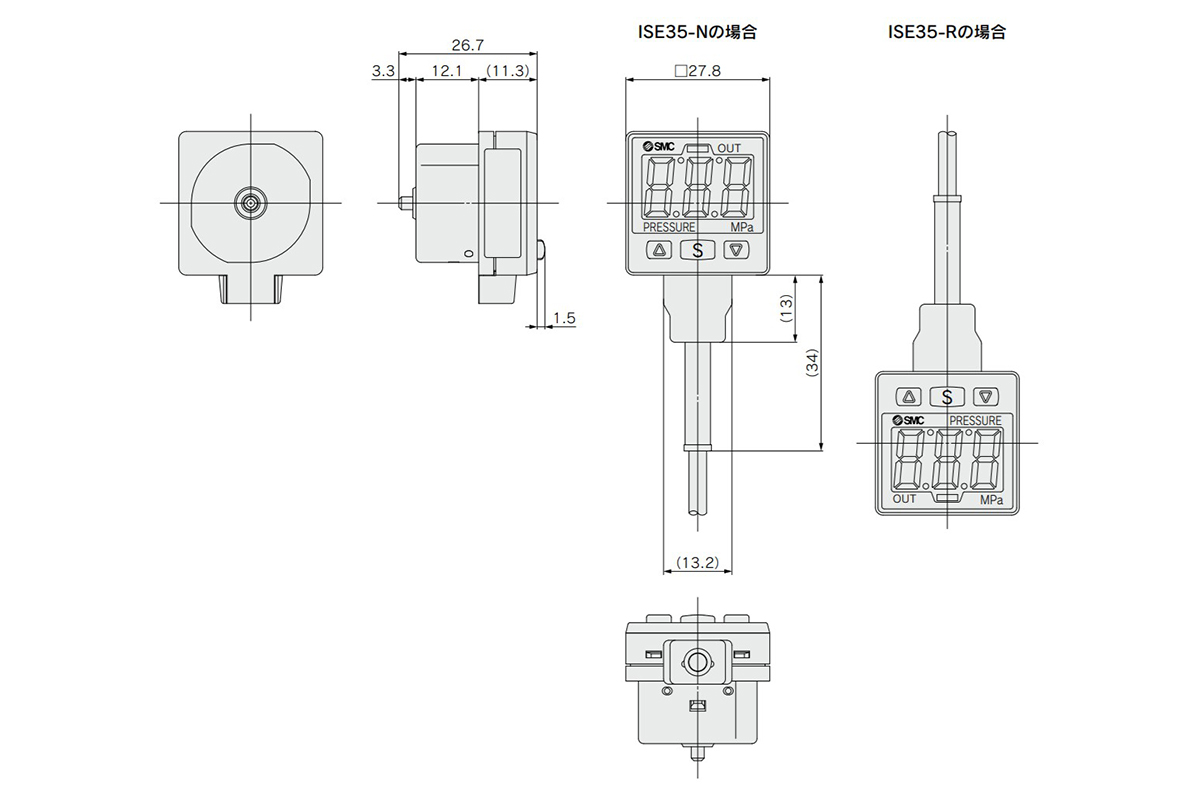 ISE35-N-65-M | デジタル圧力スイッチ（レギュレータ内蔵タイプ） ISE35シリーズ | SMC | MISUMI-VONA【ミスミ】