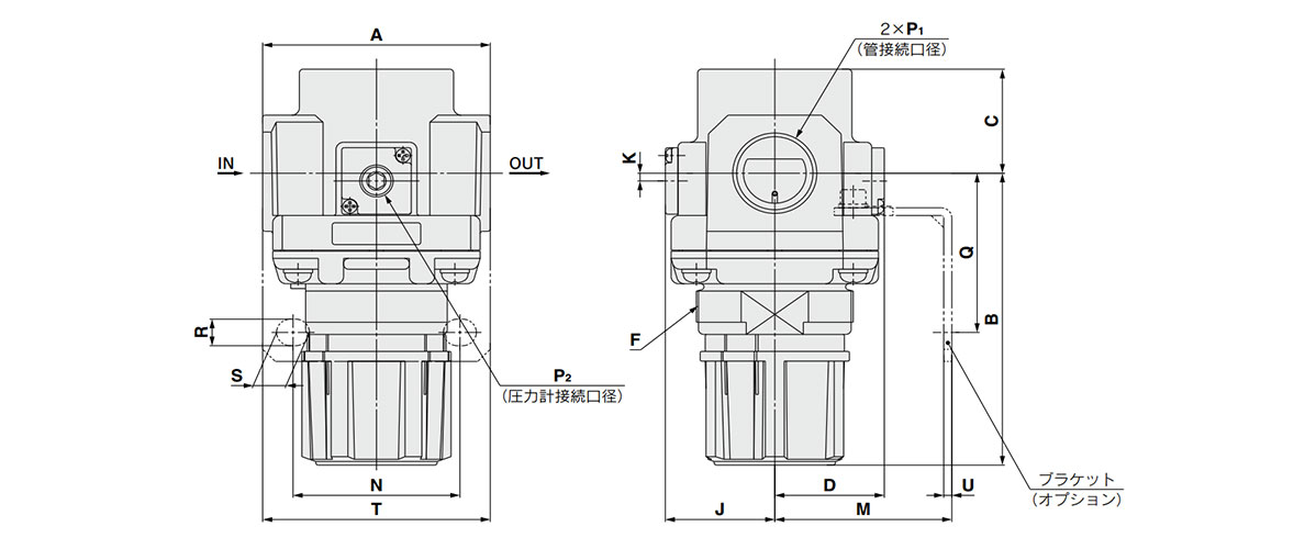 レギュレータ AR20-B～AR60-B 逆流機能付レギュレータ AR20K-B～AR60K-B | SMC | MISUMI-VONA【ミスミ】