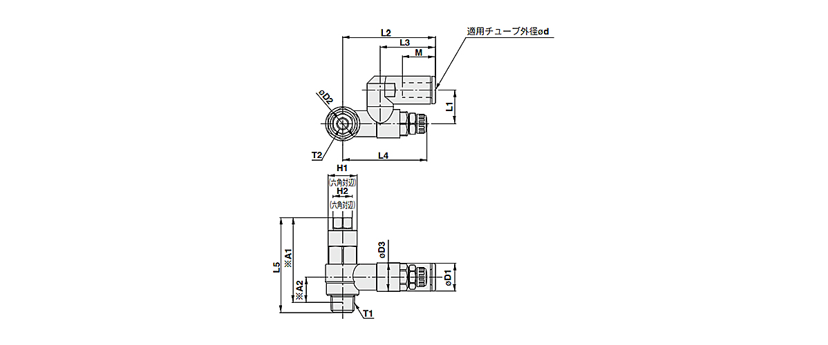 パイロットチェック弁付 スピードコントローラ ASPシリーズ | SMC