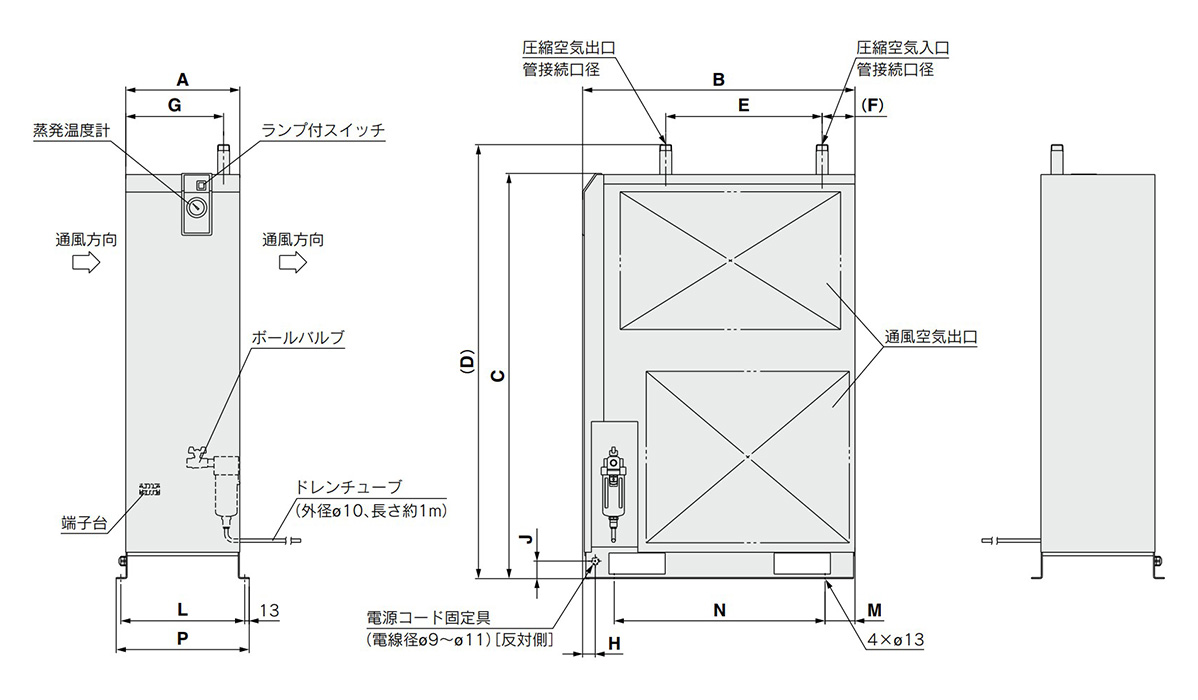 素晴らしい 明治機械製作所 meiji 冷凍式エアドライヤ 高温入気仕様