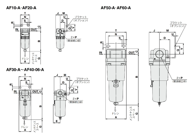 ＳＭＣ エアフィルタ 〔品番:AF60-10C-78R-40-A〕[8634800]：佐勘金物