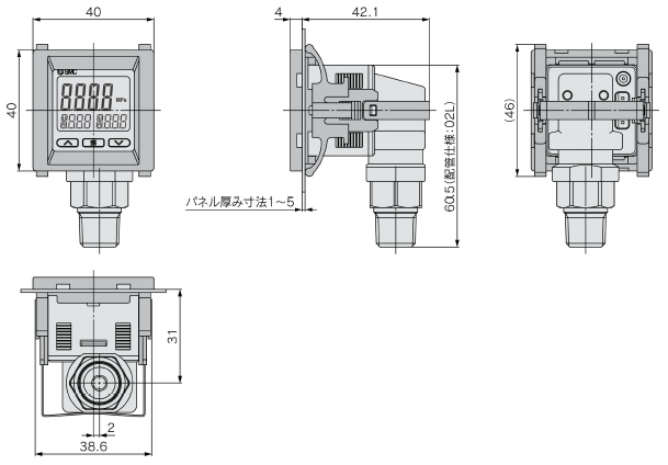 SMC 2色表示式デジタル圧力スイッチ ISE80-02-S-MCK センサ | taguig.gov.ph
