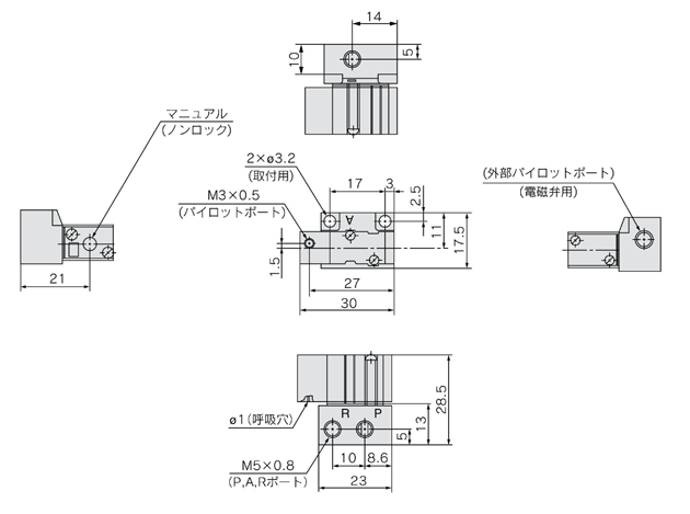 3ポートエアオペレートバルブ SYJA300シリーズ | SMC | MISUMI-VONA【ミスミ】