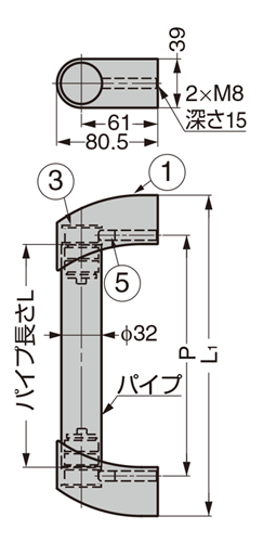 型番 | デザインハンドル MDH型 | スガツネ工業 | MISUMI-VONA【ミスミ】