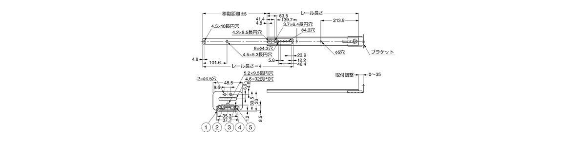 スライドレール 3508 底引きタイプ スガツネ工業 Misumi Vona ミスミ