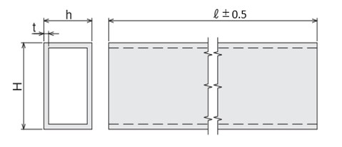 アルミ構造材 SF共通パーツ 角型 （カット品） 外形図