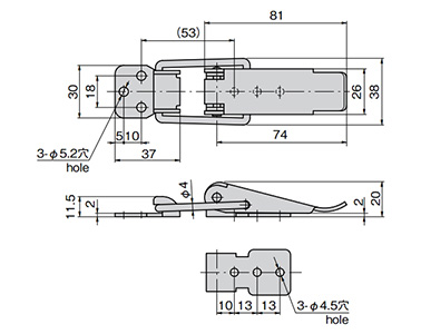 C-1173-2 | ステンレス掛金パチン錠 C-1173 | タキゲン製造 | MISUMI