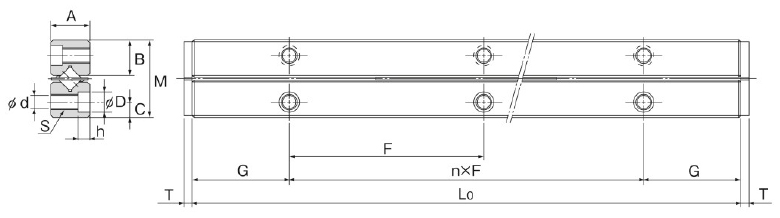 注目 ＴＨＫ クロスローラーテーブル ＶＲＴ−Ａ形 ミニチュアタイプ ベース取付穴タイプ ＳＵＳ製 ＶＲ３ 全長１５５ｍｍ VRT3155AM 