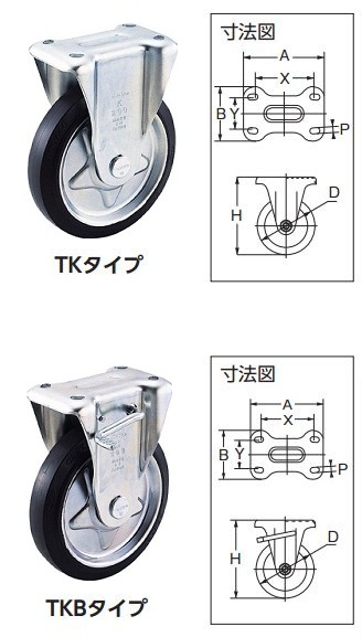 【ピッチ】 TRUSCO プレス製グレーゴムキャスター 自在ダブルストッパー付/TJB-200G Φ200 DCMオンライン - 通販