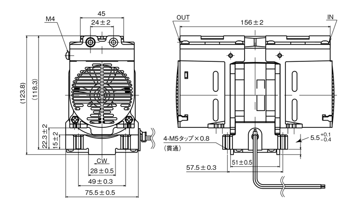 型番 ULVAC DC24V ダイアフラム型ドライ真空ポンプ 2段排気 アルバック機工 MISUMI(ミスミ)