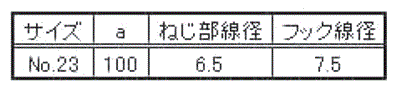 ハンモックフック NO.23 規格表01