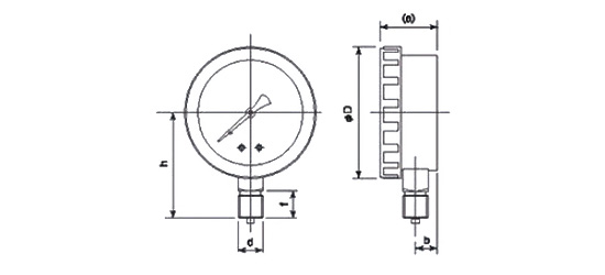 密閉型プラスティック圧力計 A形 | 山本計器製造 | MISUMI-VONA【ミスミ】