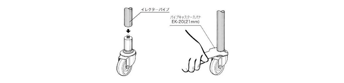 金属製低摩擦パイプキャスター F28イレクター専用タイプ Yar 矢崎化工 Misumi Vona ミスミ