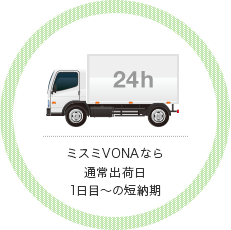 ミスミVONAなら通常出荷日1日目～の短納期