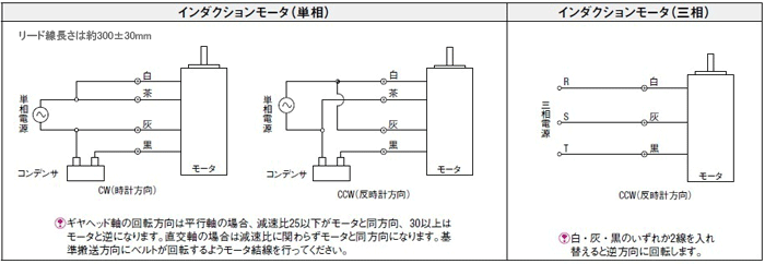 インダクションモータ仕様　単相電圧：T100V、T200V 三相電圧：S200V