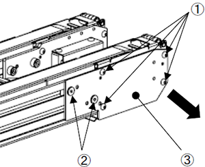 上流側ユニットの側面カバー取り外し方法