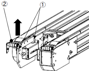 上流側ユニットの上面カバー取り外し方法