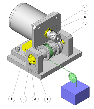 小型モータ軸のスラスト荷重対策 構成部品
