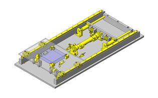 ワイヤとシリンダによる4倍ストロークスライドテーブル