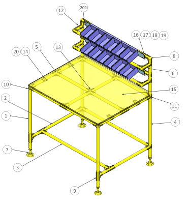 部品棚付き作業台 構成部品