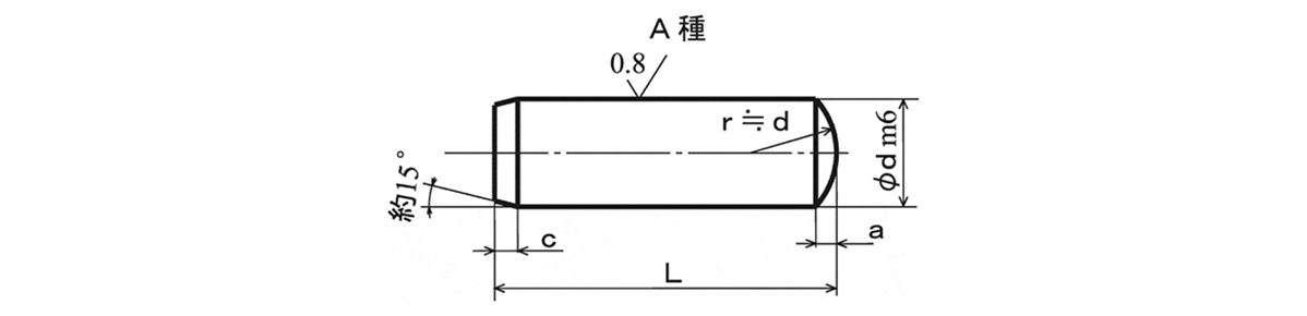 85％以上節約 S45C-Q 平行ピンA種 m6 8x35