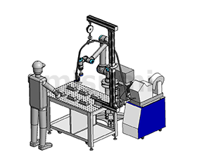 人手搬入ワークをTIG・MIG・MAG・CO2溶接(協働ロボット)