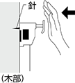 木部には針で取り付けられます。