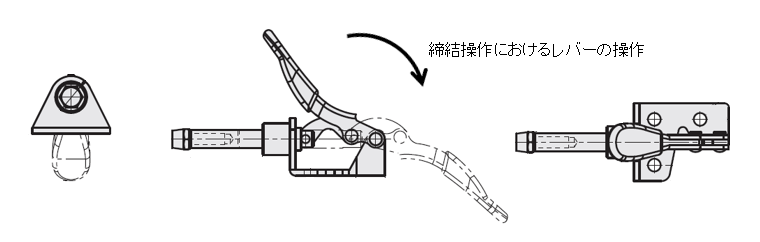 図8．トグルクランプのレバーの操作